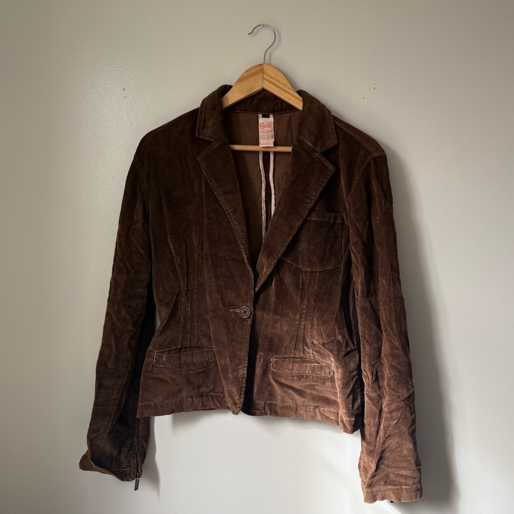 Y2K Star Brand Brown Corduroy Blazer